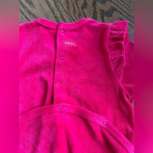 Catimini 6 month baby fancy luxury designer pink velvet footie soft - Picture 4 of 4